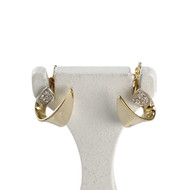 Boucles d'oreilles clous d'occasion or 750 2 tons diamants