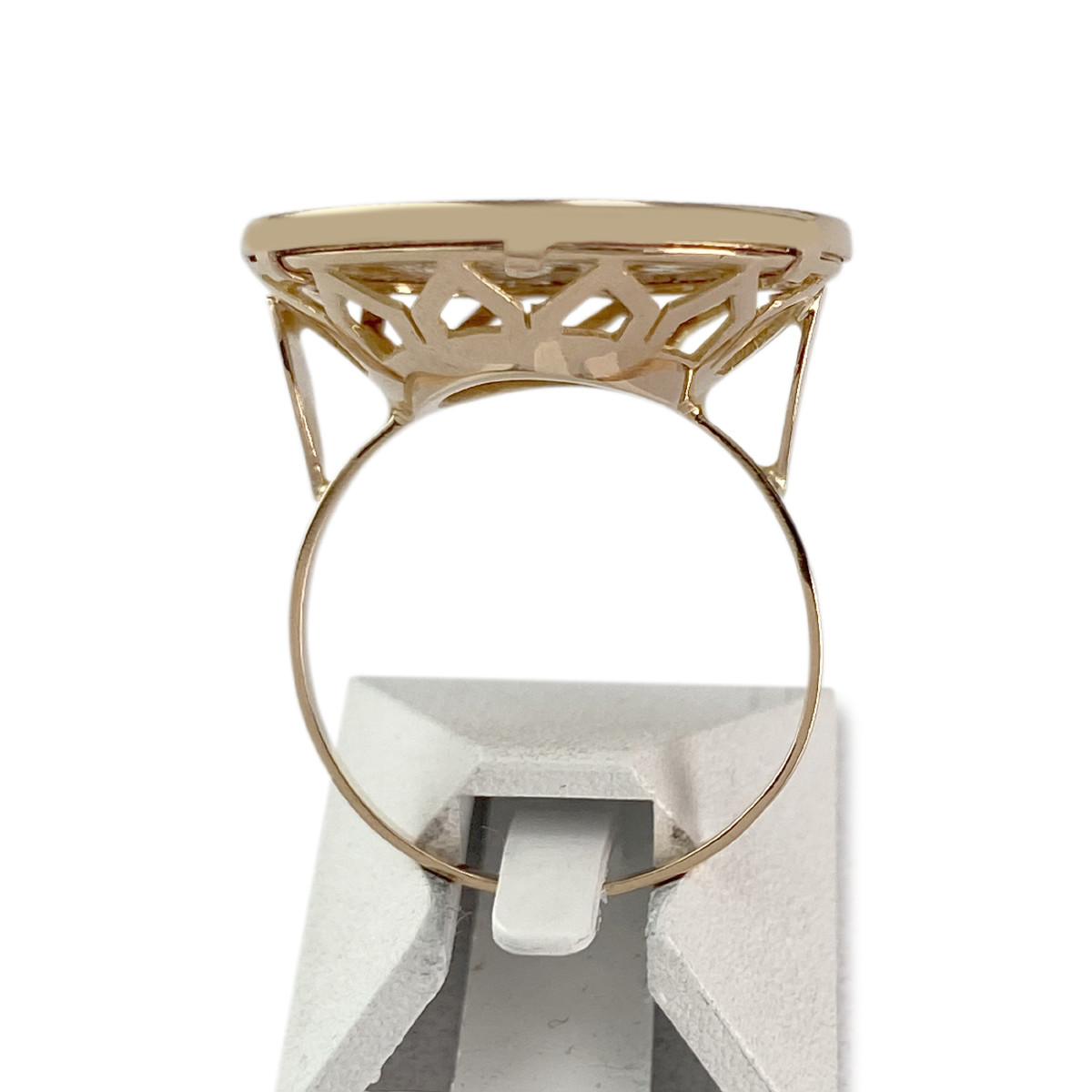 Bague d'occasion or 750 jaune porte pièce 'République Française 20 francs 1911' - vue 3