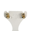 Boucles d'oreilles clous d'occasion or 750 jaune rubis saphirs émeraudes - vue V3
