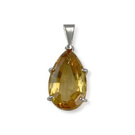 Pendentif d'occasion or 750 blanc citrine
