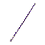 Bracelet d'occasion or 750 blanc maille fantaisie améthyste 18,5 cm - vue 2