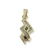 Pendentif d'occasion or 750 jaune agate verte teintée zirconias - vue V1