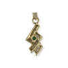 Pendentif d'occasion or 750 jaune agate verte teintée zirconias - vue V2