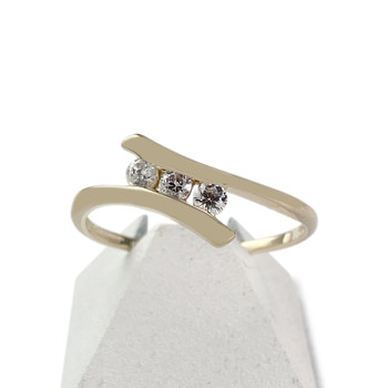 Bague d'occasion or 375 2 tons zirconias
