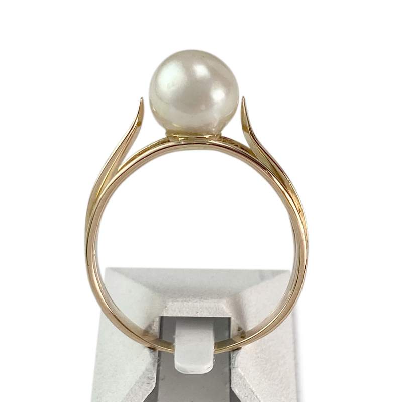 Bague d'occasion or 750 jaune perle de culture - vue 3