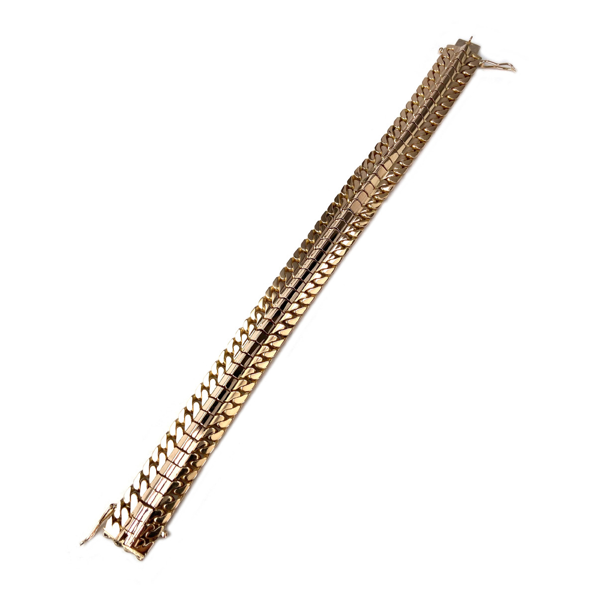 Bracelet d'occasion or 750 jaune maille fantaisie 19,5 cm - vue 3