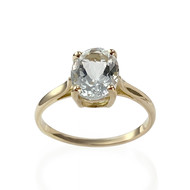 Bague d'occasion or 750 jaune aigue marine