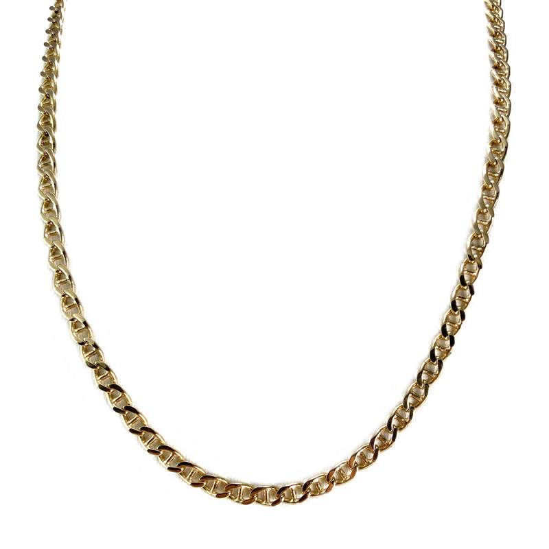 Used 14K yellow gold chain with marine-style links, 51.5 cm - view 1