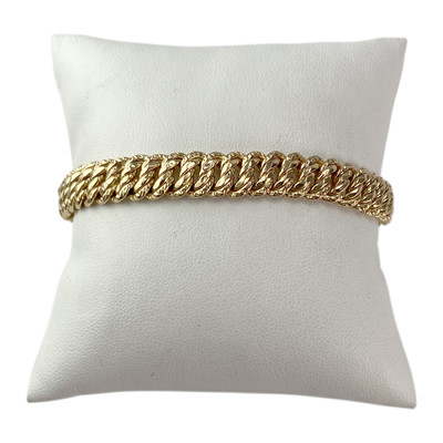 Bracelet d'occasion or 750 jaune maille américaine 18,5 cm - vue 1