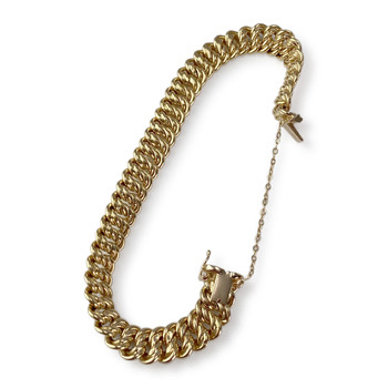 Second-hand bracelet 750 yellow gold American mesh 18.5 cm