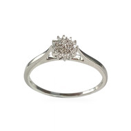 Tweedehands gouden ring 375 witte diamanten