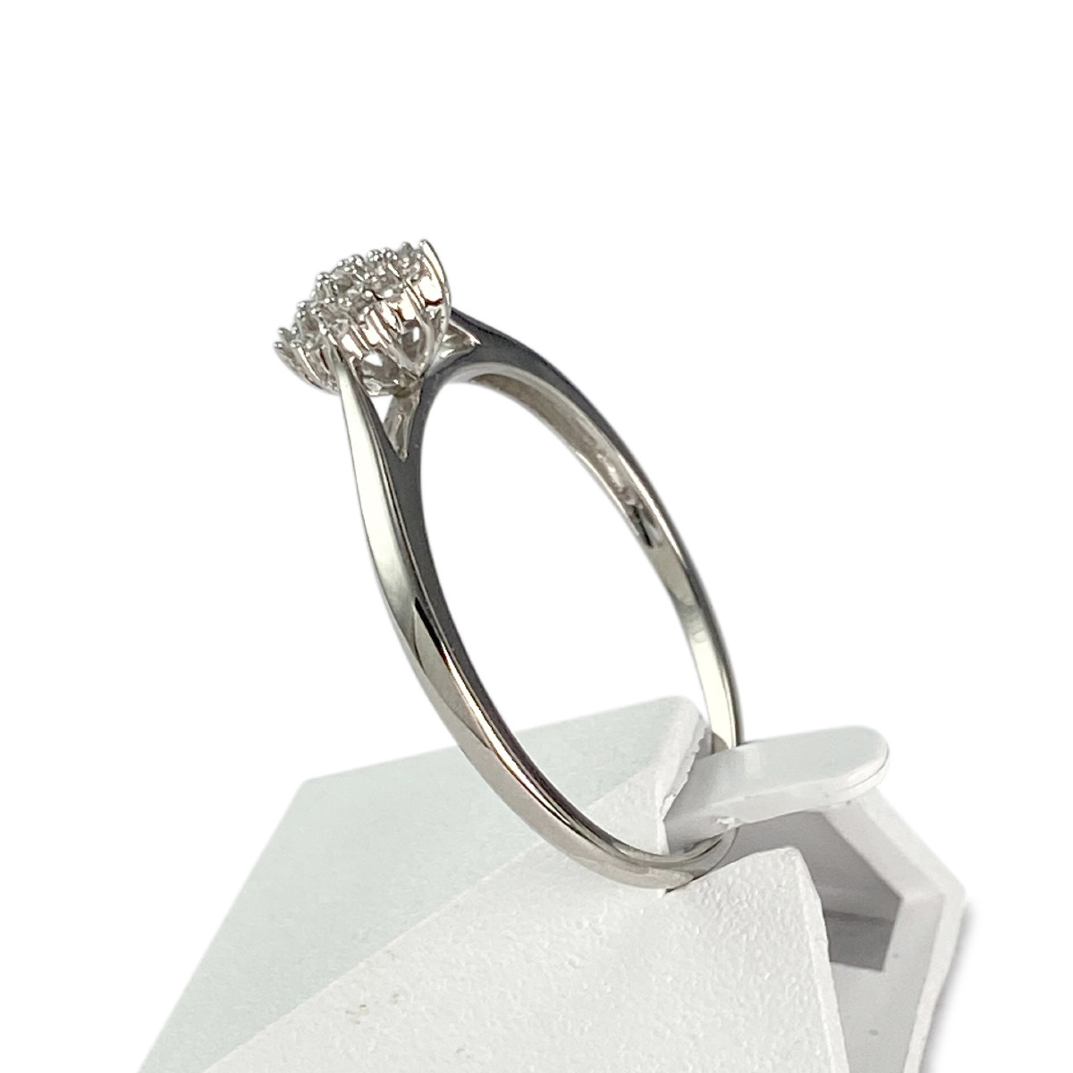 Bague d'occasion or 375 blanc diamants - vue 2