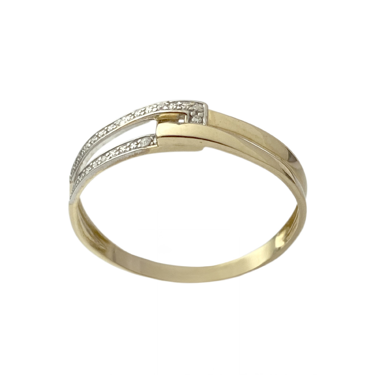 BAGUE d'occasion or 375 2 tons diamants