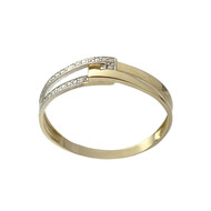 BAGUE d'occasion or 375 2 tons diamants