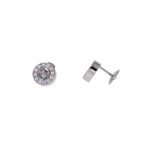 Boucles-oreilles d'occasion CHOPARD Happy Diamonds or blanc 750/1000