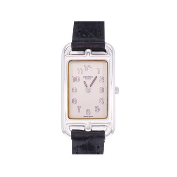 Montre d'occasion HERMES Cape Cod femme quartz bracelet cuir cresus