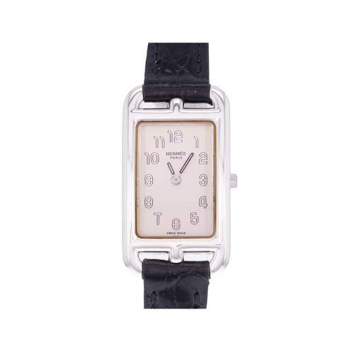 Montre d'occasion HERMES Cape Cod femme quartz bracelet cuir cresus