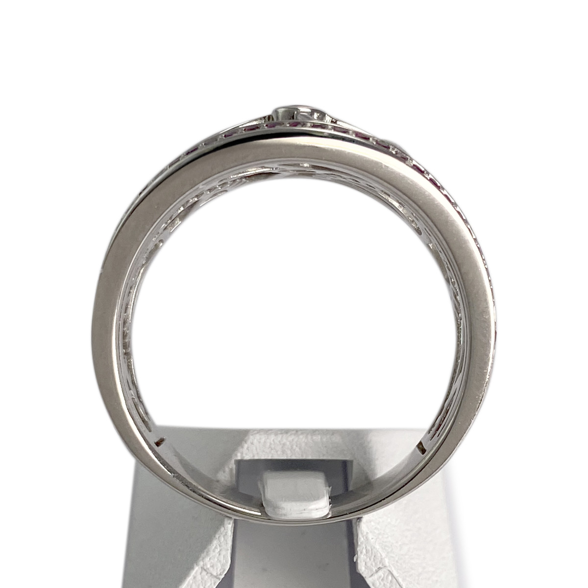 Bague Vesontio d'occasion or 750 blanc rubis - vue 3