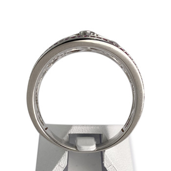 Bague Vesontio d'occasion or 750 blanc rubis