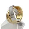 Bague d'occasion 3 ors 750 anneaux croisés diamants - vue V2