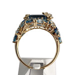 Bague d'occasion or 750 jaune topazes et diamants - vue 3