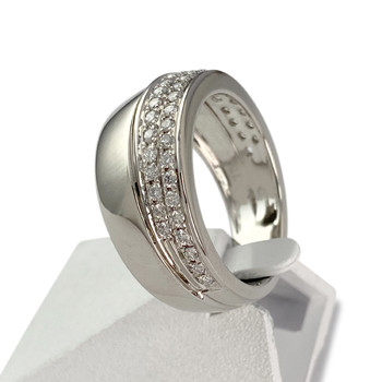 Second-hand gold 750 white diamond ring