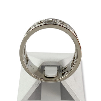 Second-hand Vesontio ring in 750 white gold with diamonds