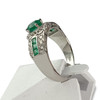 Bague d'occasion or 750 jaune emeraude diamant - vue V2