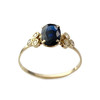 Bague d'occasion or 750 jaune saphir diamant - vue V1
