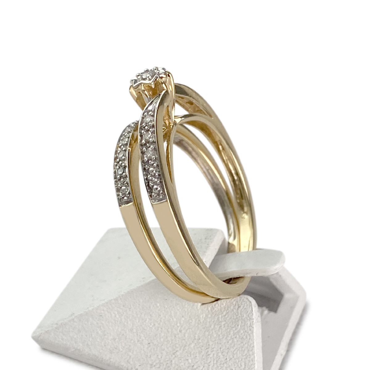 Bague d'occasion or 750 jaune diamant - vue 2