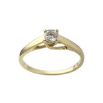 Pre-owned 18K yellow gold solitaire ring with diamond - view 1