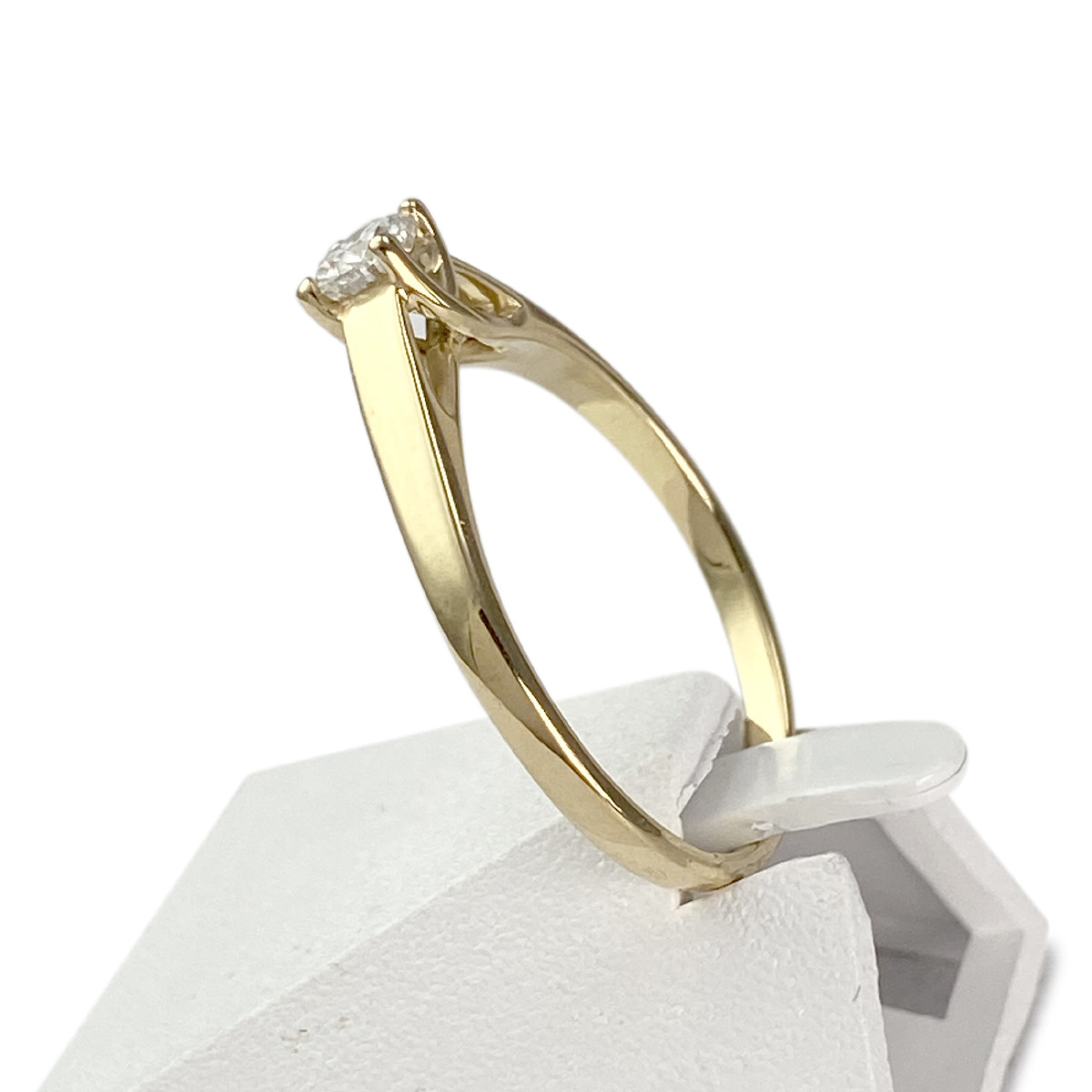 Solitaire second hand gold 750 yellow diamond - view 2