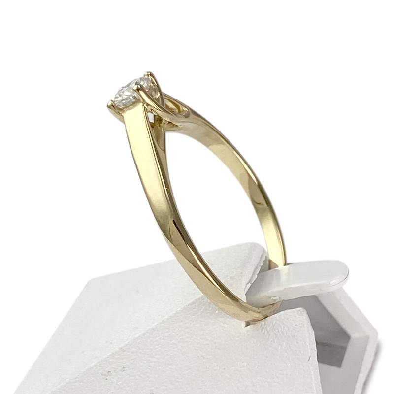 Solitaire d'occasion or 750 jaune diamant - vue 2