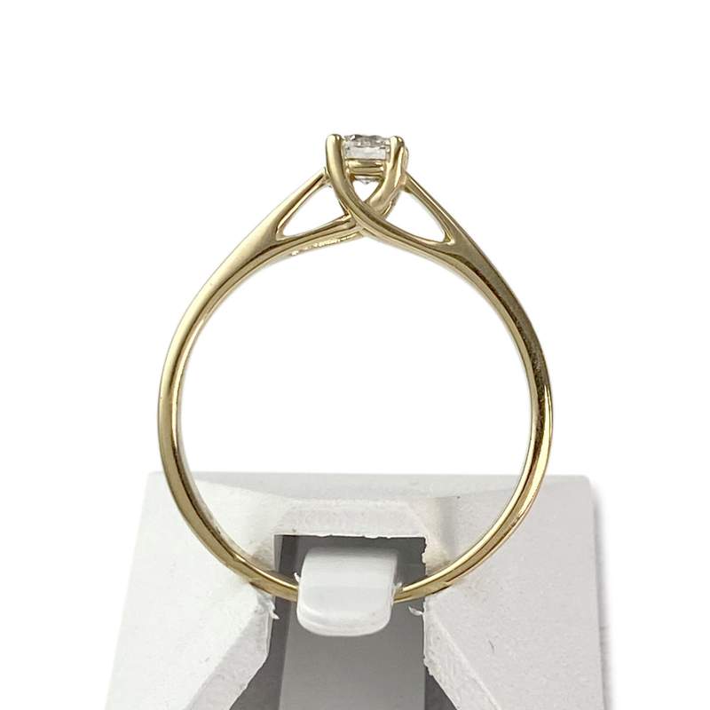 Solitaire d'occasion or 750 jaune diamant - vue 3