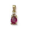 Pendentif d'occasion or 750 jaune diamant rubis - vue V1
