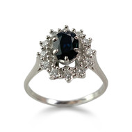 Bague d'occasion or 750 jaune saphir diamant