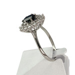 Bague d'occasion or 750 blanc saphir diamant - vue 2