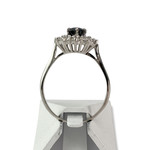 Bague d'occasion or 750 blanc saphir diamant - vue 3