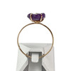 Bague d'occasion or 750 jaune fleur amethyste diamant - vue V3