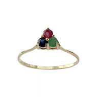 Bague d'occasion or 750 jaune rubis saphir emeraude