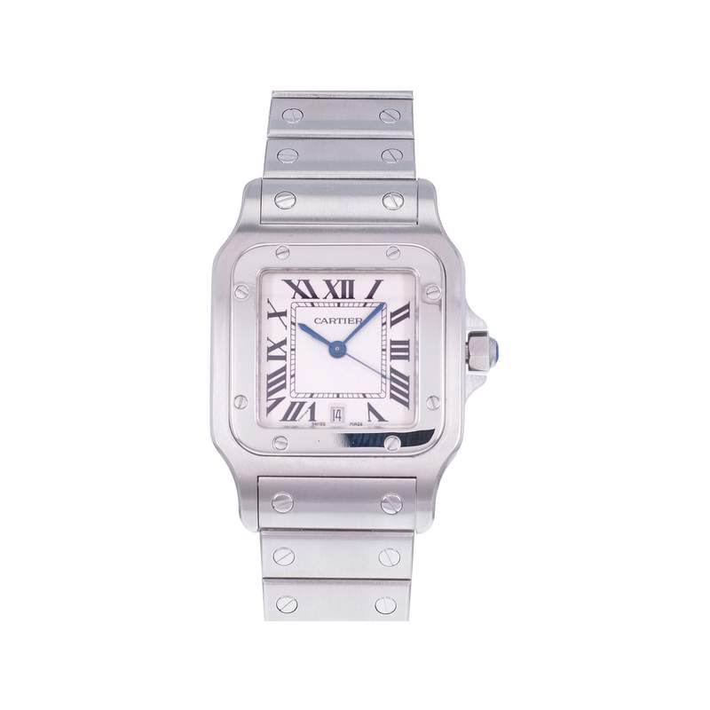 Montre d'occasion CARTIER Santos mixte quartz bracelet acier - vue 1
