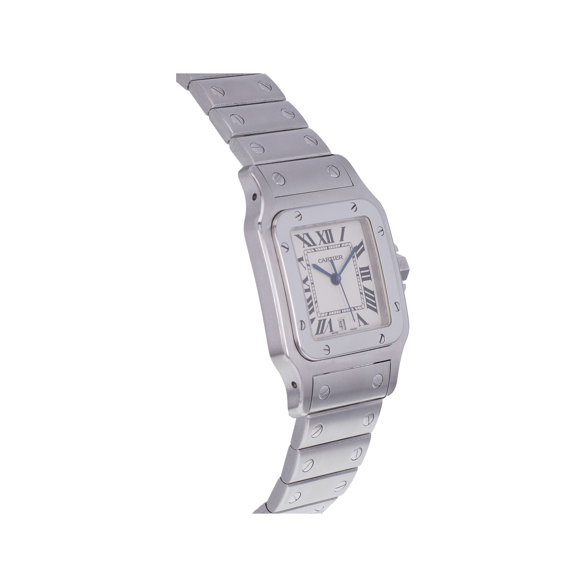 Montre d'occasion CARTIER Santos mixte quartz bracelet acier - vue 2