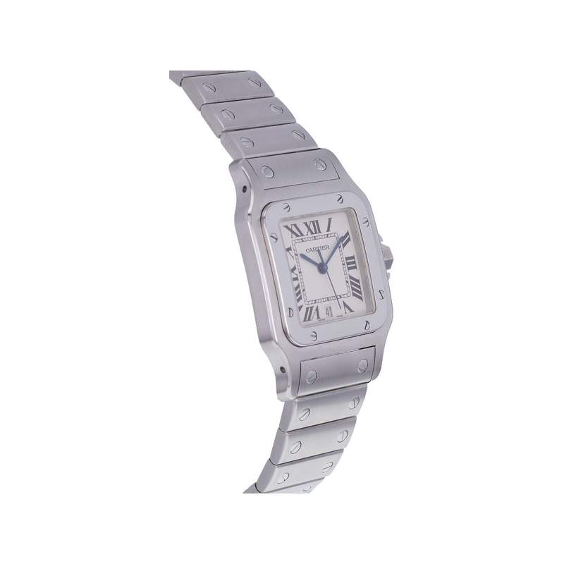 Montre d'occasion CARTIER Santos mixte quartz bracelet acier - vue 2