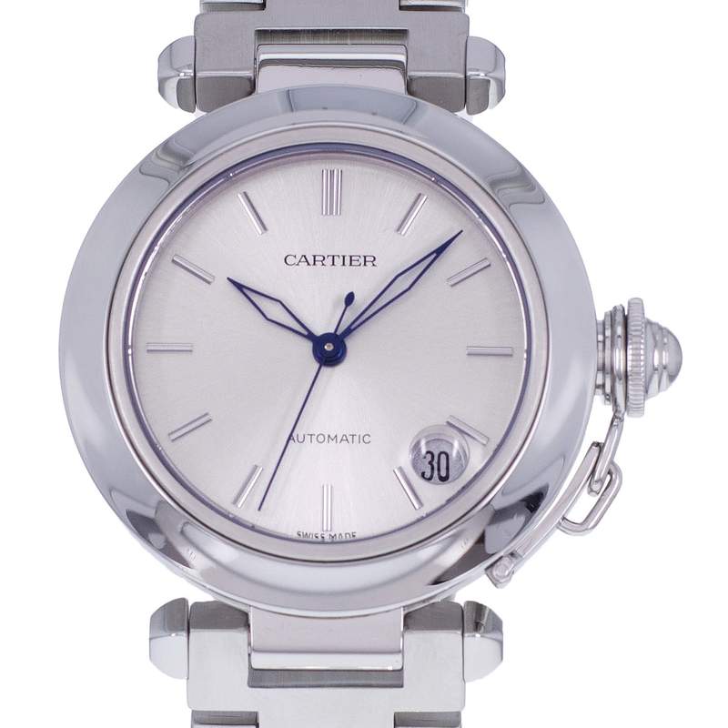 Montre d'occasion CARTIER Pasha femme automatique bracelet acier - vue D1