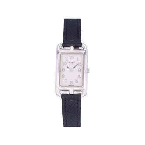 Used HERMES Cape Cod ladies quartz watch original leather strap
