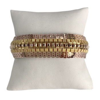 Bracelet souple d'occasion or 750 jaune maille fantaisie