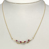 Collier d'occasion or 750 jaune maille corde rubis diamant - vue V2