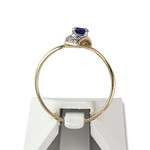 Bague d'occasion or 750 jaune saphir diamants - vue 3