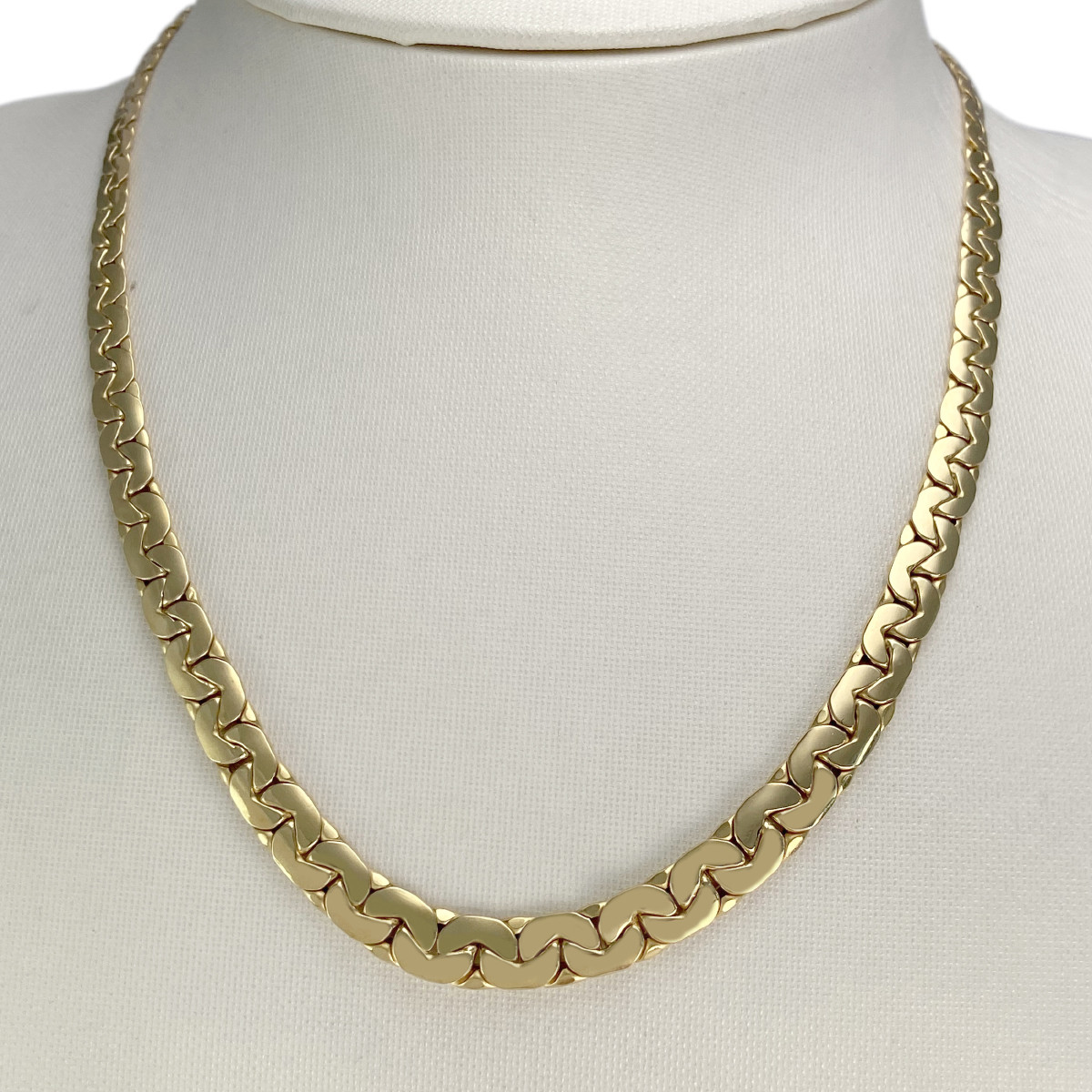 Collier d'occasion or 750 jaune maille haricot - vue 2