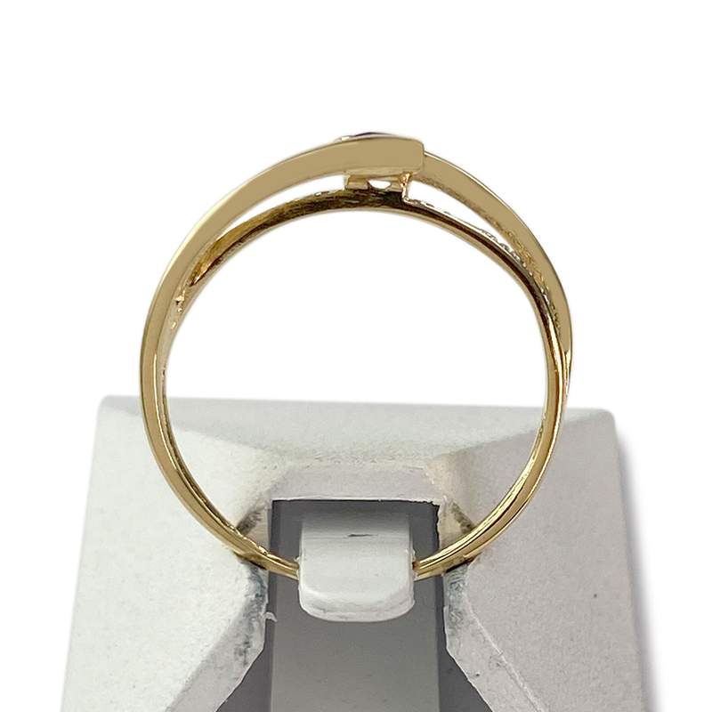Bague d'occasion or 750 jaune diamant rubis - vue 3